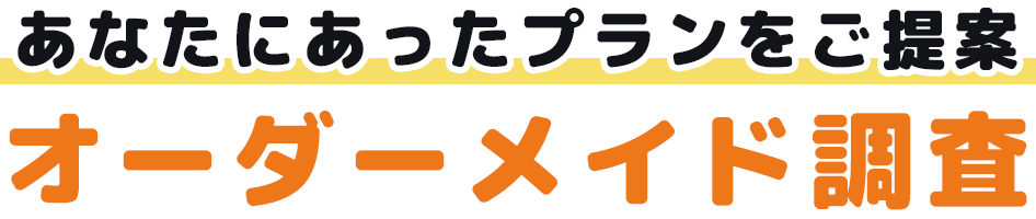 あなたにあったプランをご提案 オーダーメイド調査